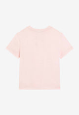 Dolce & Gabbana Kids Girls Embellished DG Logo T-shirt Pink L5JTQU G7P0K F0662