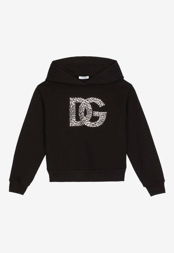 Dolce & Gabbana Kids Girls Rhinestone-Embellished Hooded Sweatshirt L5JW9G G7K2W N0000