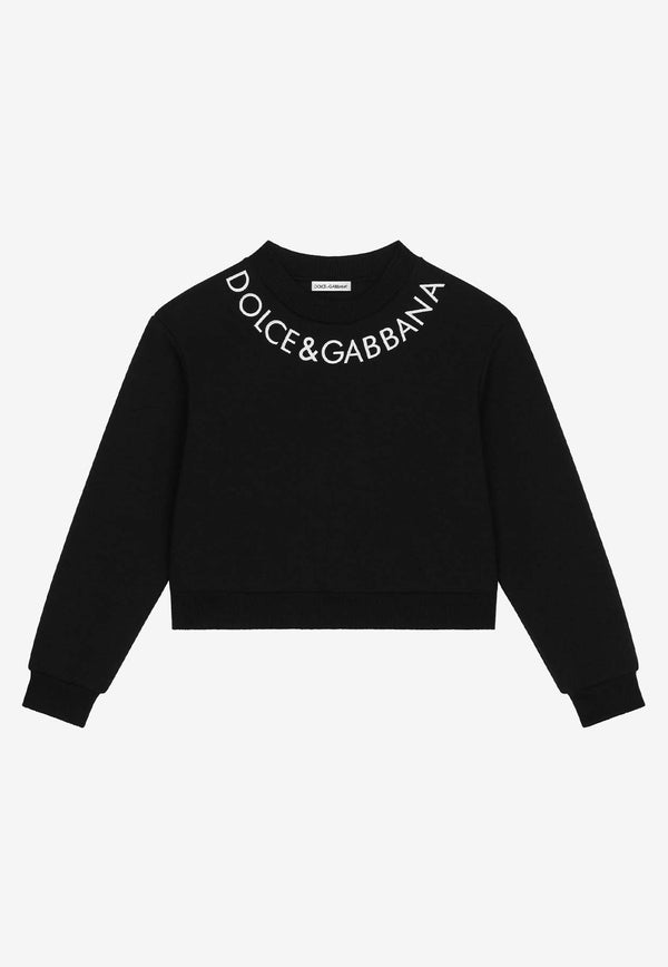 Dolce & Gabbana Kids Girls Logo-Embroidered Crewneck Sweatshirt L5JW9N G7L1J N0000