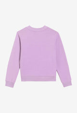 Dolce & Gabbana Kids Girls Logo Tag Crewneck Sweatshirt Lilac L5JWBU G7M4V F3904