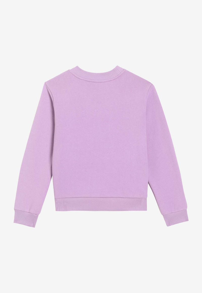 Dolce & Gabbana Kids Girls Logo Tag Crewneck Sweatshirt Lilac L5JWBU G7M4V F3904
