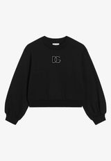 Dolce & Gabbana Kids Girls DG Rhinestones Sweatshirt Black L5JWCU G7PUA N0000