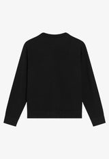 Dolce & Gabbana Kids Girls Wool Buttoned Cardigan Black L5KWN7 JDVGJ N0000