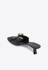 Loewe Anagram Pebble Calf Leather Sandals Black L815465XAZLE/S_LOEW-1100