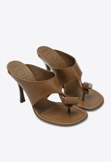 Loewe Toggle 90 Leather Thong Sandals Brown L815465XBALE/S_LOEW-3980