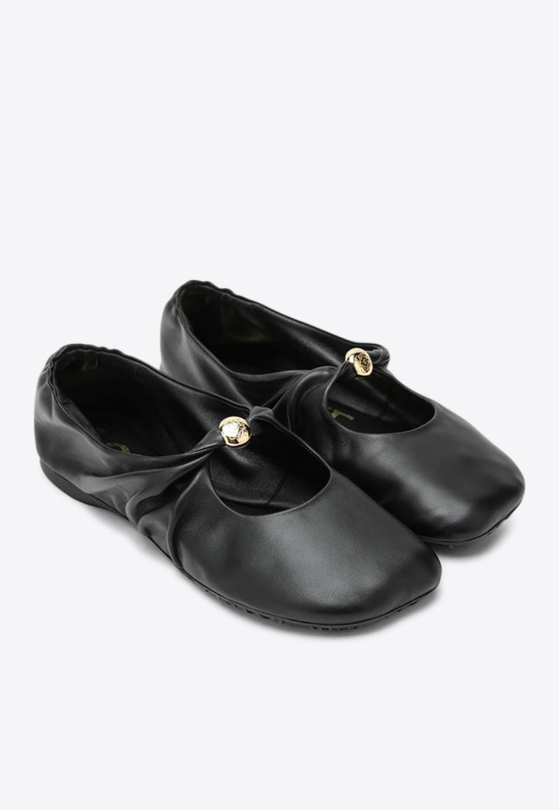 Loewe Nappa Pebble Ballet Flats Black L815466X46LE/R_LOEW-1100