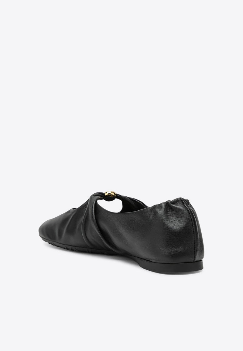 Loewe Nappa Pebble Ballet Flats Black L815466X46LE/R_LOEW-1100