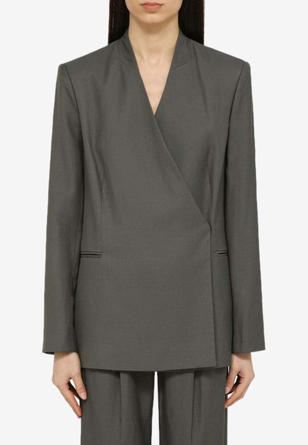 Loulou Studio Lahari Single-Breasted Blazer Gray LAHARIVI/O_LOULO-FG