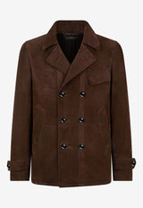 Tom Ford Suede Leather Overcoat LAR004-LMS017S25 KB615 Brown