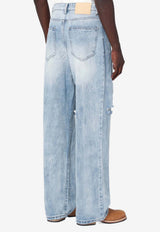 Basketcase Gallery Lax Faded Ripped Jeans Blue LAXDCO/Q_BASKG-LB