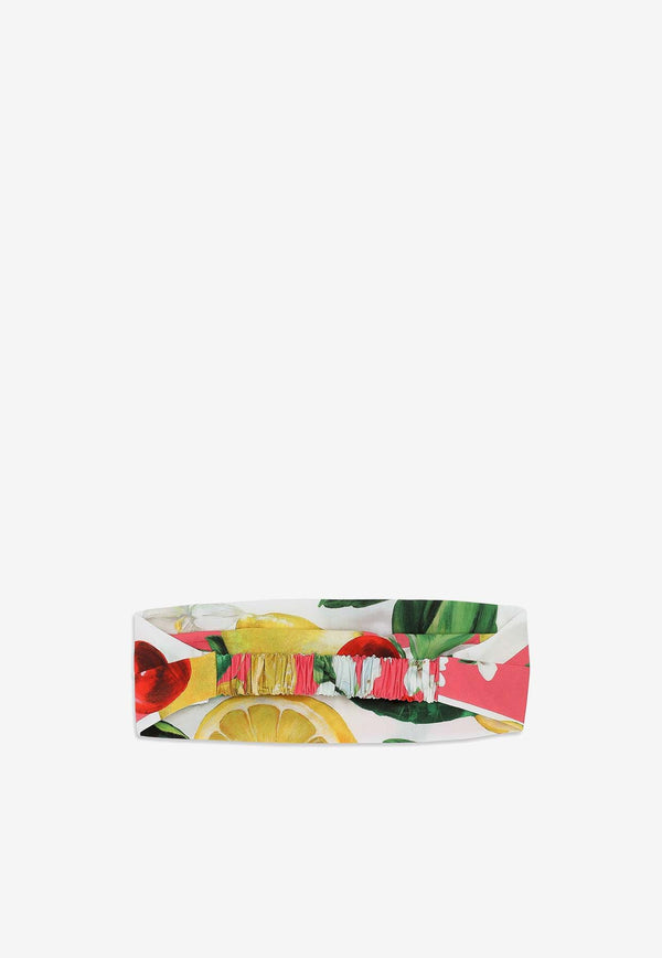 Dolce & Gabbana Kids Girls Lemon and Cherry Print Bandana LB4H91 HS5QZ HF5AL Multicolor