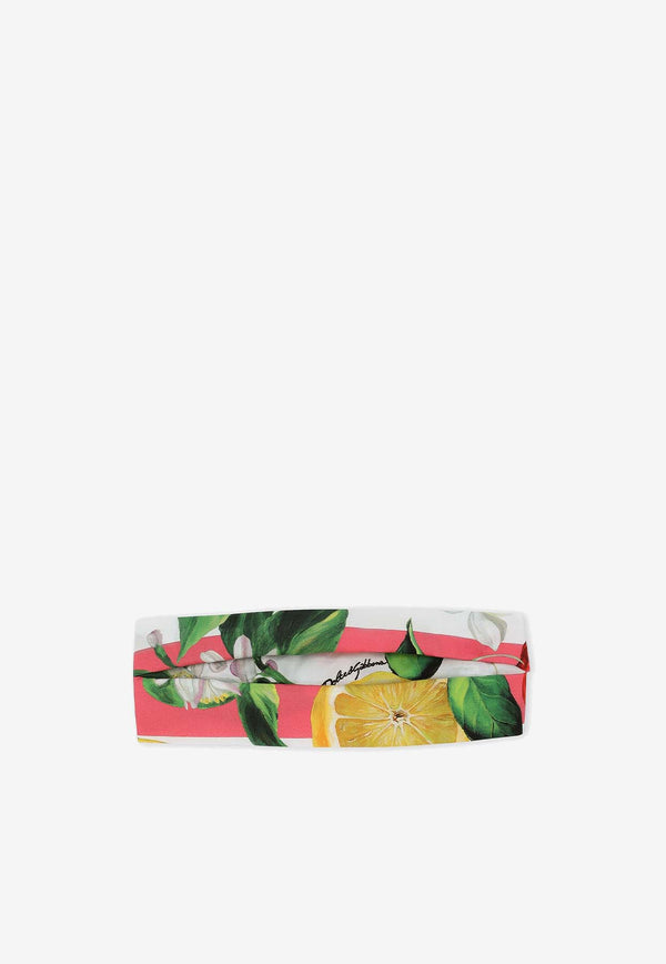 Dolce & Gabbana Kids Girls Lemon and Cherry Print Bandana LB4H91 HS5QZ HF5AL Multicolor