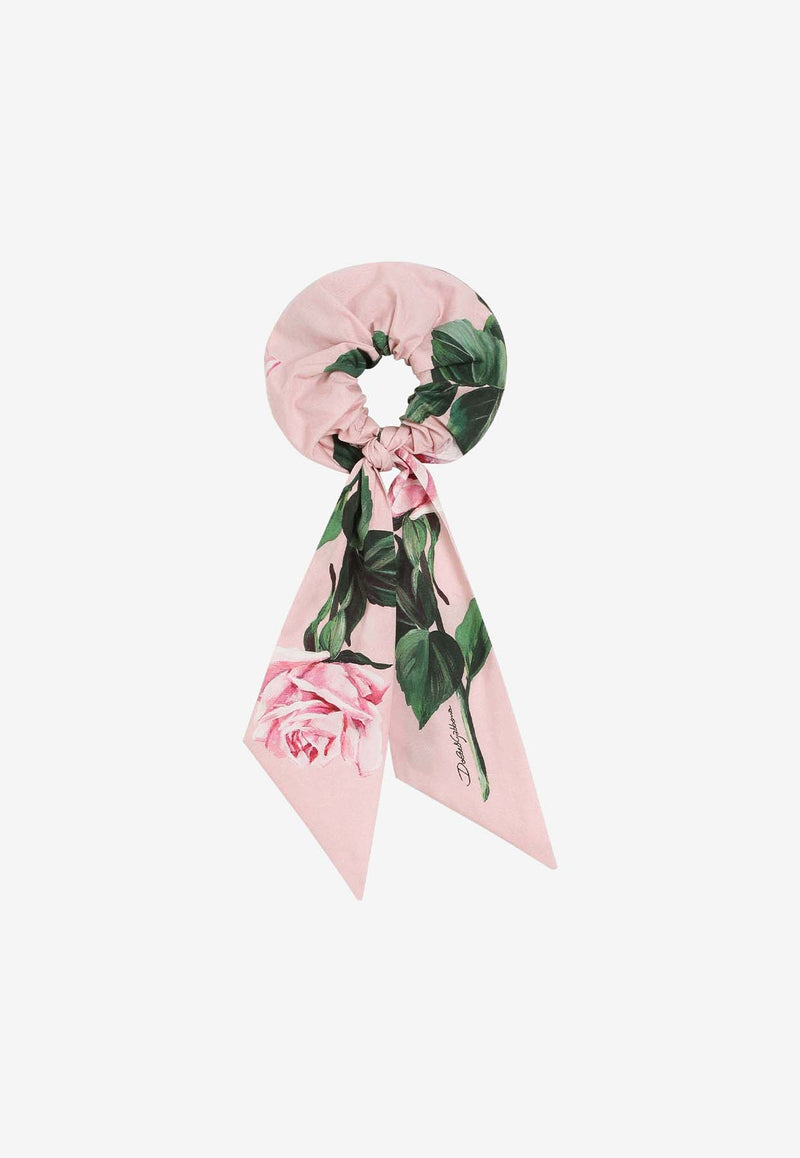 Dolce & Gabbana Kids Girls Rose Print Scrunchie Pink LB7A22 HS5S7 HF5IZ