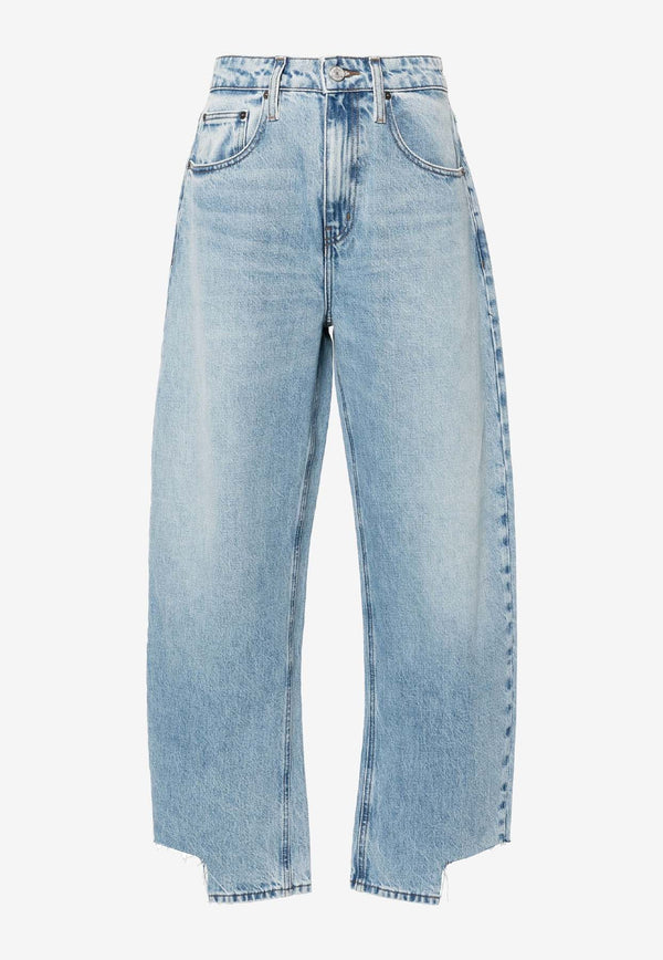 Frame Denim High-Rise Barrel Jeans Blue LBLISF385BLUE