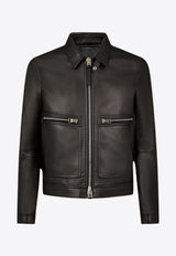 Tom Ford Zip-Up Leather Jacket LBS010-LMN014S24 LB999 Black