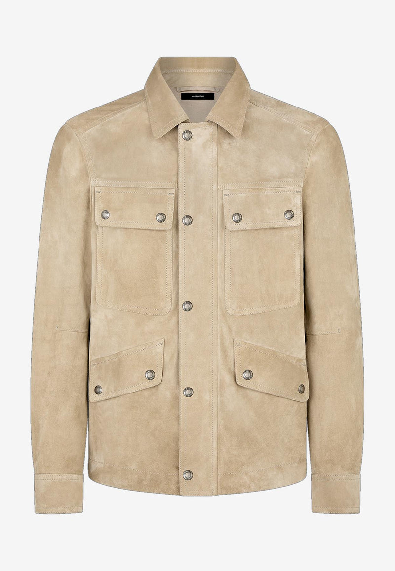 Tom Ford Suede Motor Jacket LBS067-LMS023S25 IG610 Beige