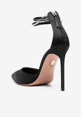 Aquazzura Luce 105 Crystal-Embellished Satin Pumps Black LCEHIGP0-SAT000 BLACK