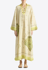ANTIPODEAN Brightside Lace-Up Kaftan Beige LD0173R26BRI_PRINTED