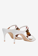 Malone Souliers Lena 70 Beaded Nappa Leather Sandals White LENA 70-1 WHITE
