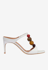 Malone Souliers Lena 70 Beaded Nappa Leather Sandals White LENA 70-1 WHITE