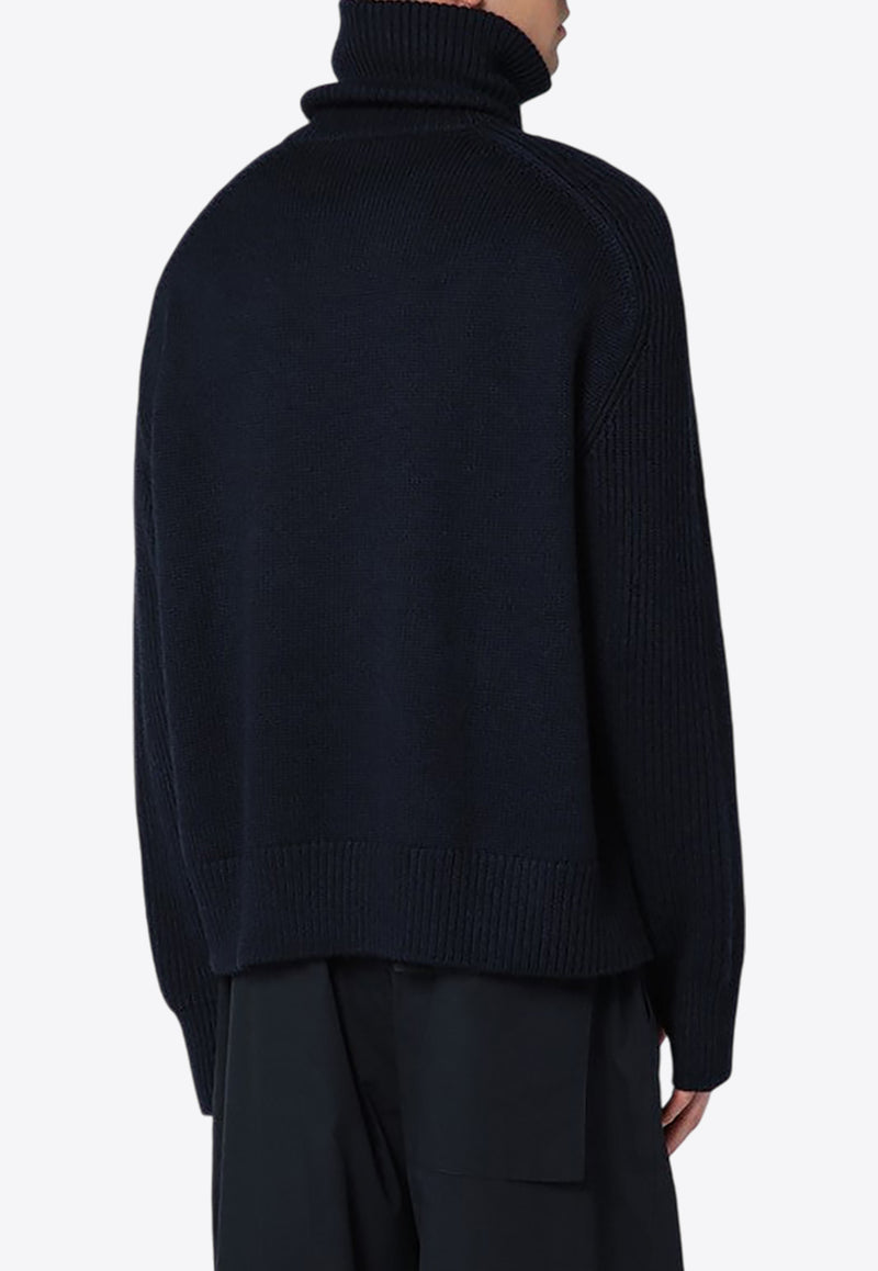 Studio Nicholson Lye High-Neck Wool Sweater Navy LEVEL1231/P_STUNI-NM