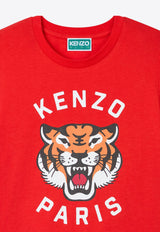 Kenzo Kids Girls Lucky Tiger Print T-shirt Red K61054/997_RED