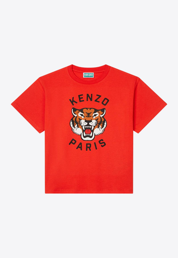 Kenzo Kids Boys Lucky Tiger Print T-shirt K61137/997_RED