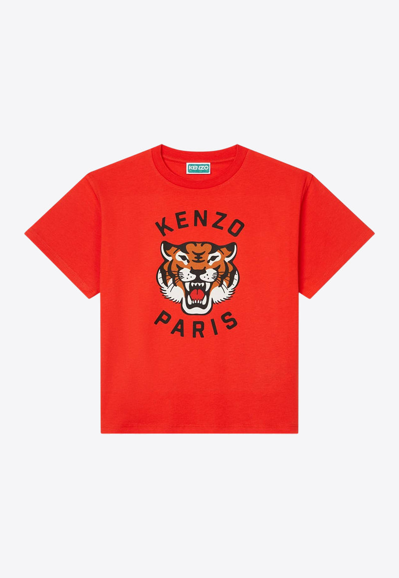 Kenzo Kids Boys Lucky Tiger Print T-shirt K61137/997_RED