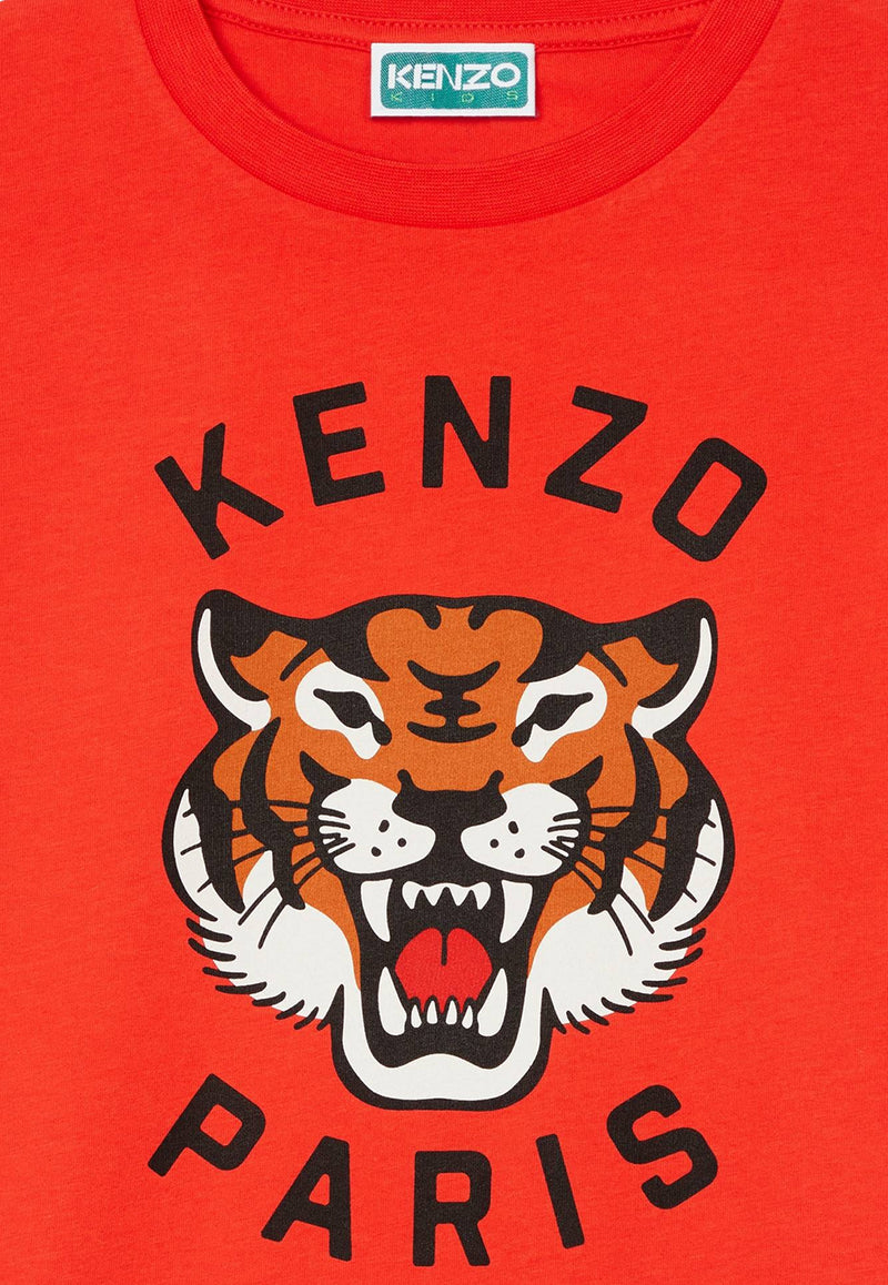 Kenzo Kids Boys Lucky Tiger Print T-shirt K61137/997_RED