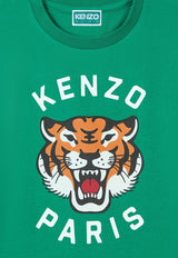 Kenzo Kids Boys Lucky Tiger Print T-shirt K61137/674_DARK GREEN