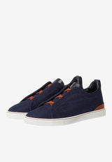 ZEGNA Triple Stitch Denim Sneakers Navy LHCID-S5551Z-BCV_TS