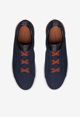 ZEGNA Triple Stitch Denim Sneakers Navy LHCID-S5551Z-BCV_TS