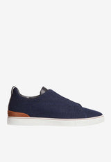 ZEGNA Triple Stitch Denim Sneakers Navy LHCID-S5551Z-BCV_TS