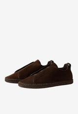 ZEGNA Triple Stitch Suede Espadrille Sneakers Dark Brown  LHCSR-S8268Z-TDD_TS