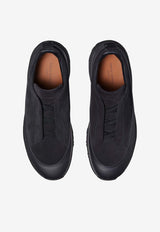 ZEGNA Triple Stitch Leather and Suede Monte Sneakers Navy LHNEL-S7008Z-BNZ_TS