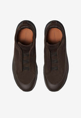 ZEGNA Triple Stitch Leather and Suede Monte Sneakers Brown LHNEL-S7008Z-TDM_TS