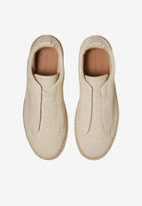 ZEGNA Triple Stitch Linen Blend Espadrille Sneakers Off-white LHOLC-S8265Z-PMW_TS
