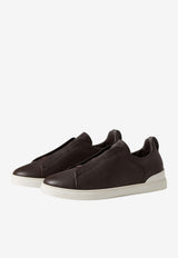ZEGNA Triple Stitch Secondskin Low-Top Sneakers Dark Brown LHOTA-S5207Z-CFF_TS