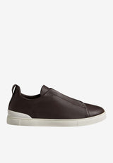 ZEGNA Triple Stitch Secondskin Low-Top Sneakers Dark Brown LHOTA-S5207Z-CFF_TS