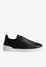 ZEGNA Triple Stitch Secondskin Low-Top Sneakers Black LHOTA-S5207Z-NER_TS