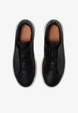 ZEGNA Triple Stitch Secondskin Low-Top Sneakers Black LHOTA-S5207Z-NER_TS