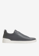 ZEGNA Triple Stitch Secondskin Low-Top Sneakers Gray  LHOTA-S5207Z-RVN_TS