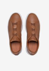 ZEGNA Triple Stitch Secondskin Low-Top Sneakers Brown LHOTA-S5207Z-VIZ_TS
