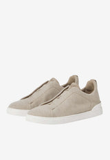 ZEGNA Triple Stitch Oasi Cashmere Sneakers Taupe LHPTW-S5996Z-PIC_TS