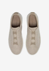ZEGNA Triple Stitch Oasi Cashmere Sneakers Taupe LHPTW-S5996Z-PIC_TS