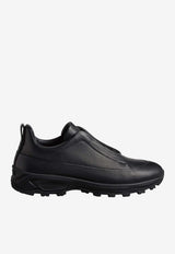 ZEGNA Triple Stitch Grained Leather Monte Sneakers Black LHSOF-S8106Z-NER_TS