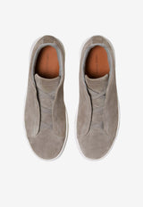 ZEGNA Triple Stitch Suede Sneakers Gray LHSOY-S4667Z-GME_TS