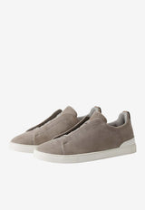 ZEGNA Triple Stitch Suede Sneakers Gray LHSOY-S4667Z-GME_TS