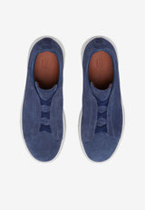 ZEGNA Triple Stitch Suede Sneakers Blue LHSOY-S4667Z-RTZ_TS