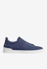ZEGNA Triple Stitch Suede Sneakers Blue LHSOY-S4667Z-RTZ_TS